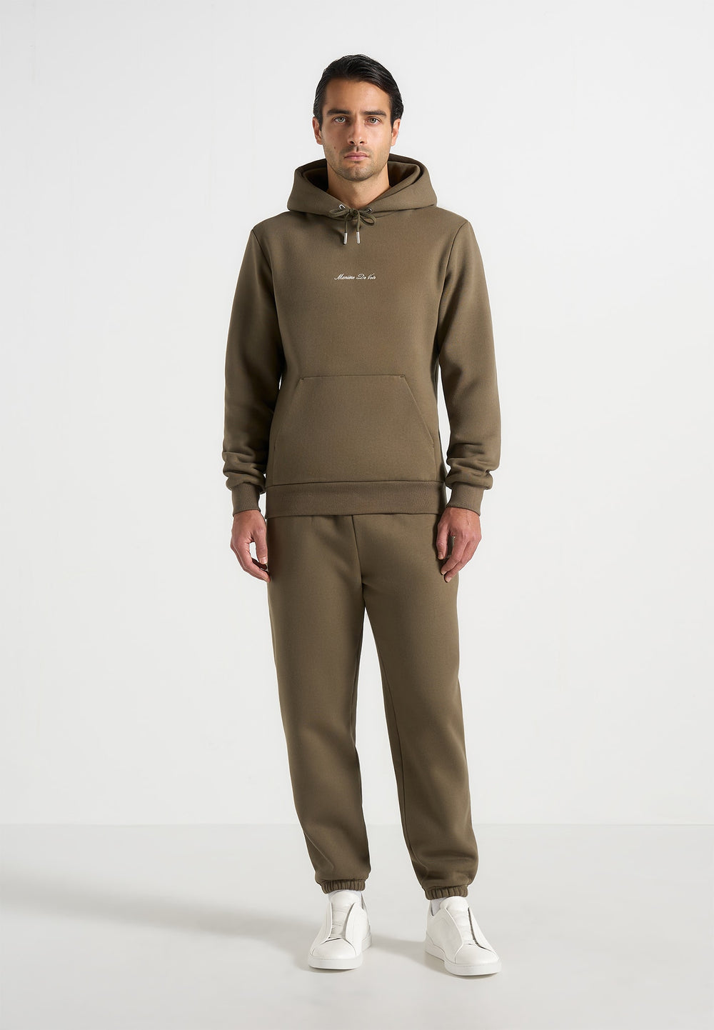 Signature regular fit hoodie in olive