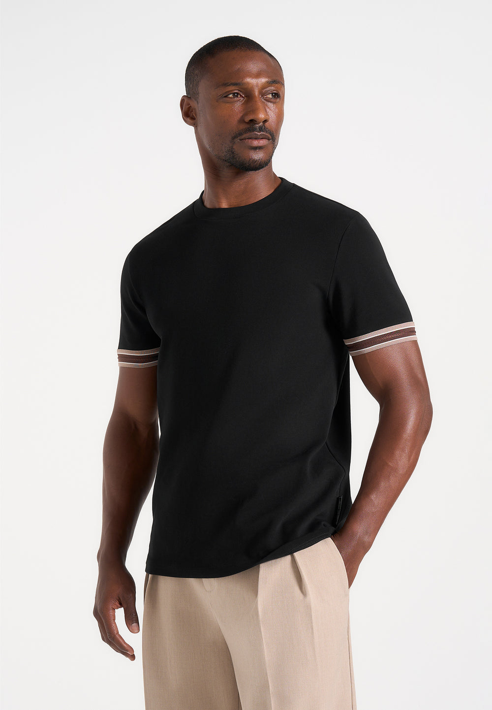 Signature cotton T-Shirt in black